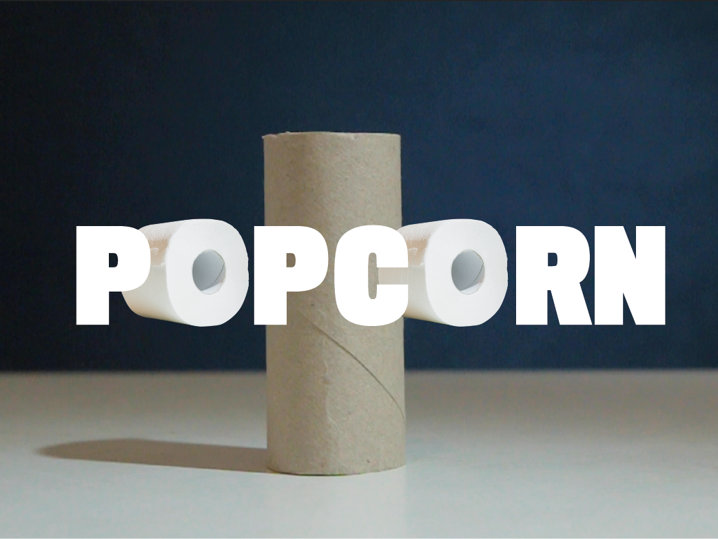 Popcorn by toilet rolls